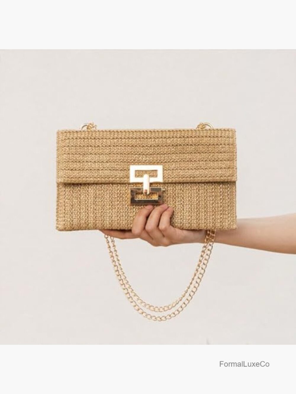 Women's Straw Clutch Purse Evening Handbag Crossbody Shoulder Bag Summer - Picture 2 of 7